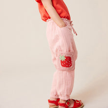 Load image into Gallery viewer, Pink 100% Cotton Crochet Pocket Trousers