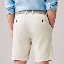 Load image into Gallery viewer, Stone Linen Cotton Chino Shorts with Belt Included
