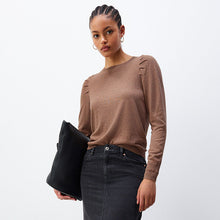 Load image into Gallery viewer, Camel Brown Crew Neck Long Sleeve Jumper