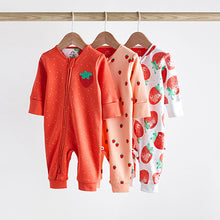 Load image into Gallery viewer, Red strawberry Baby Printed Sleepsuit