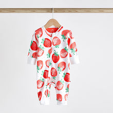 Load image into Gallery viewer, Red strawberry Baby Printed Sleepsuit