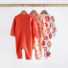 Load image into Gallery viewer, Red strawberry Baby Printed Sleepsuit