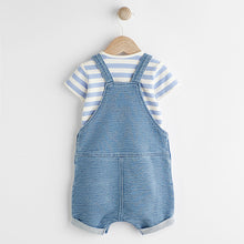 Load image into Gallery viewer, Denim Elephant Baby Dungarees and Bodysuit Set