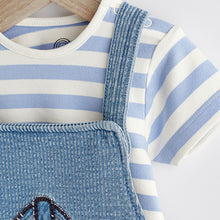 Load image into Gallery viewer, Denim Elephant Baby Dungarees and Bodysuit Set