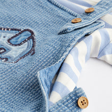Load image into Gallery viewer, Denim Elephant Baby Dungarees and Bodysuit Set