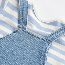 Load image into Gallery viewer, Denim Elephant Baby Dungarees and Bodysuit Set