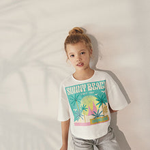 Load image into Gallery viewer, White Summer Beach Graphic T-Shirt