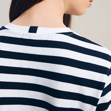 Load image into Gallery viewer, Navy/White Heavyweight Long Sleeve 100% Cotton T-Shirt