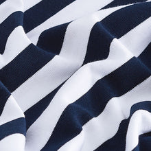 Load image into Gallery viewer, Navy/White Heavyweight Long Sleeve 100% Cotton T-Shirt