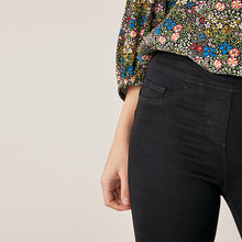 Load image into Gallery viewer, Black Super Stretch Soft Sculpt Pull-On Denim Leggings