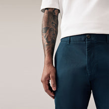 Load image into Gallery viewer, Dark Blue Stretch Chinos Trousers Slim Fit