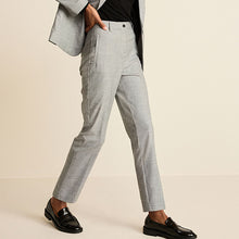 Load image into Gallery viewer, Black/White Check Tailored Check Slim Leg Trousers