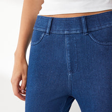 Load image into Gallery viewer, Dark Blue Jersey Denim Leggings