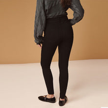 Load image into Gallery viewer, Black Jersey Denim Leggings