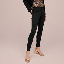 Load image into Gallery viewer, Black Fly Fasten Jersey Denim Leggings