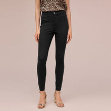 Load image into Gallery viewer, Black Fly Fasten Jersey Denim Leggings