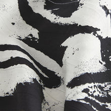 Load image into Gallery viewer, Monochrome Swirl Gathered Short Sleeve Textured Boxy T-Shirt