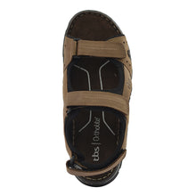 Load image into Gallery viewer, Men's sandals with velcro brown leather upper