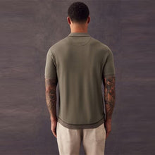 Load image into Gallery viewer, Brown Micro Print Polo Shirt