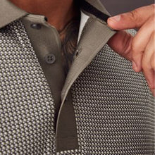 Load image into Gallery viewer, Brown Micro Print Polo Shirt