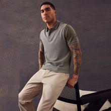 Load image into Gallery viewer, Brown Micro Print Polo Shirt