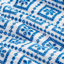 Load image into Gallery viewer, Blue/White Broderie Frill Sleeve Embroidered Cami Top