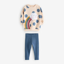 Load image into Gallery viewer, Navy Blue Sweatshirt and Leggings Set (3mths-5yrs)