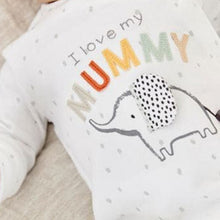 Load image into Gallery viewer, Mummy Elephant Single Baby Sleepsuit (0-12mths)