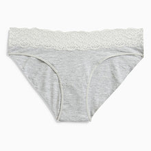 Load image into Gallery viewer, Monochrome Lace Trim Cotton Blend Knickers 4 Pack