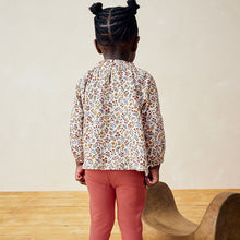 Load image into Gallery viewer, Orange Floral Blouse And Leggings Set (3mths-7yrs)