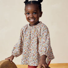 Load image into Gallery viewer, Orange Floral Blouse And Leggings Set (3mths-7yrs)