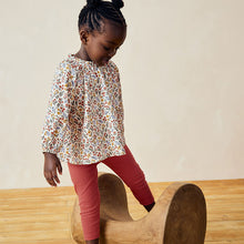 Load image into Gallery viewer, Orange Floral Blouse And Leggings Set (3mths-7yrs)