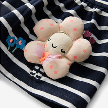 Load image into Gallery viewer, Navy Stripe Peplum 100% Cotton Top and Leggings Set (3mths-6yrs)