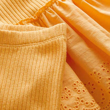 Load image into Gallery viewer, Yellow Yellow Broderie Top and Cycle Short Set