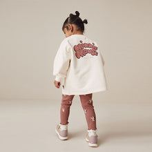 Load image into Gallery viewer, Ecru White Disney Minnie Mouse And Daisy Sequin Long Sleeve 100% Cotton T-Shirt And Leggings Set (9mths-6yrs)
