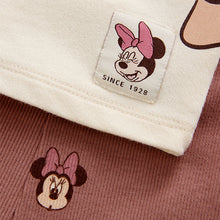 Load image into Gallery viewer, Ecru White Disney Minnie Mouse And Daisy Sequin Long Sleeve 100% Cotton T-Shirt And Leggings Set (9mths-6yrs)