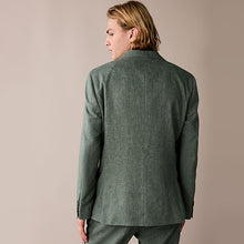 Load image into Gallery viewer, Green Linen Blend Tailored Fit Suit Jacket
