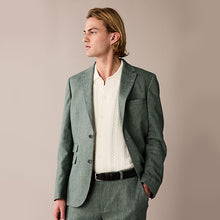 Load image into Gallery viewer, Green Linen Blend Tailored Fit Suit Jacket