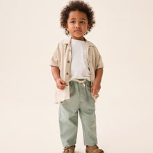 Load image into Gallery viewer, Sage Green Loose Fit Pull-On Linen Blend Trousers