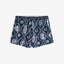 Load image into Gallery viewer, Navy Shells Rib Vest Short 100% Cotton Pyjamas Set