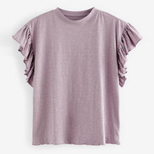 Load image into Gallery viewer, Purple Sparkle Stud Ruffle Sleeve T-Shirt