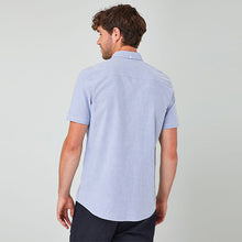 Load image into Gallery viewer, Light Blue Regular Fit Short Sleeve Oxford Shirt