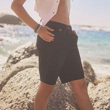 Load image into Gallery viewer, Navy Chino Knee Length Shorts