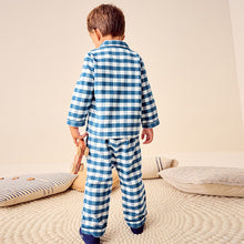 Load image into Gallery viewer, Blue/White Check Button Down Pyjamas (1.5-6yrs)