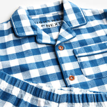 Load image into Gallery viewer, Blue/White Check Button Down Pyjamas (1.5-6yrs)