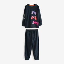 Load image into Gallery viewer, Black/Pink Game Controller 2 Pack Long Sleeve Pyjamas (6-12yrs)