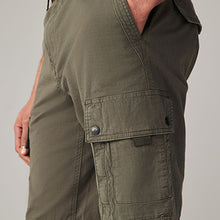 Load image into Gallery viewer, Khaki Green Belted Cargo Shorts