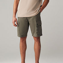 Load image into Gallery viewer, Khaki Green Belted Cargo Shorts