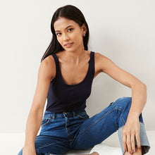 Load image into Gallery viewer, Blue Navy Thick Strap Vest