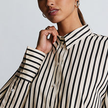 Load image into Gallery viewer, Black/White Stripe Oversized Shirt